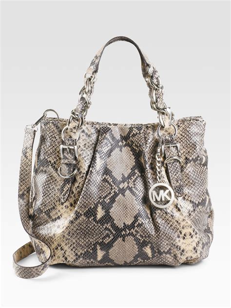 michael kors python print tote|michael kors glitter purse.